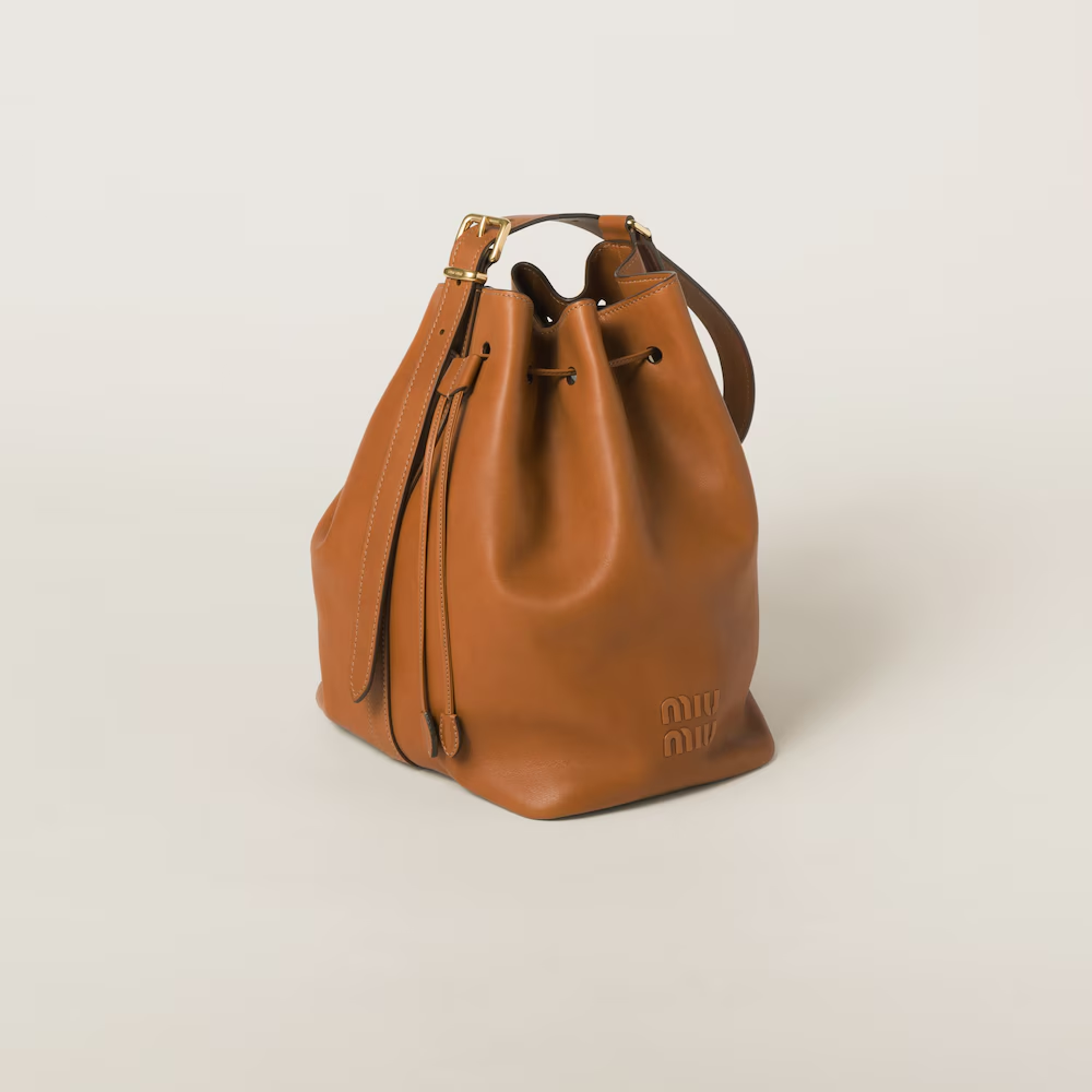 Leather bucket bag